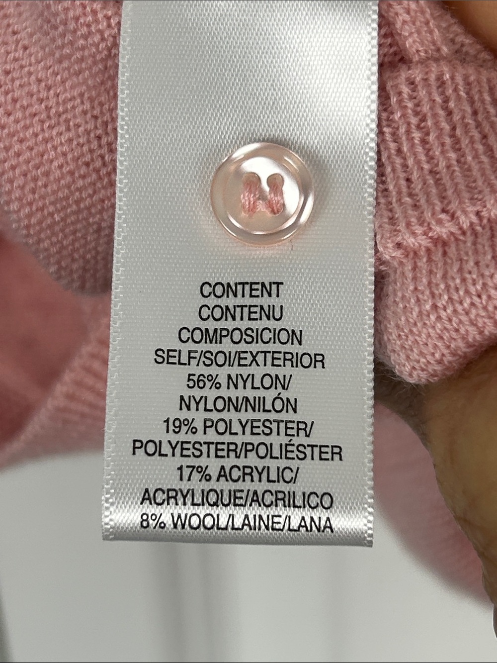 Wayf Blush Pink Ruffle V-Neck Button Cardigan Size Large - Picture 6 of 6